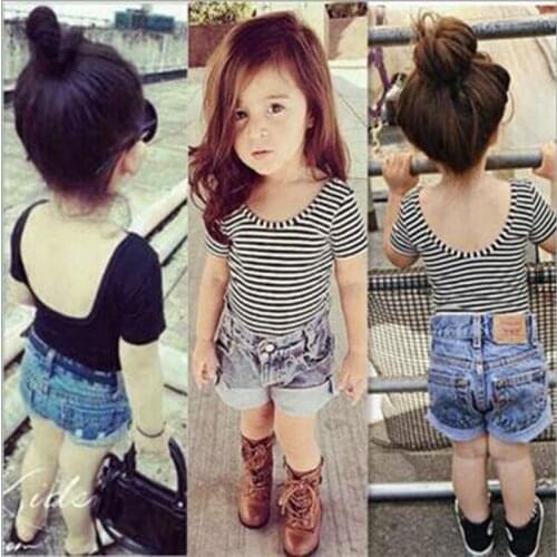 Girls clothes T Shirt Tops Children outwear girls Backless T-Shirt 1-5 years girls Shirts Summer children T Shirt Enfant Fille