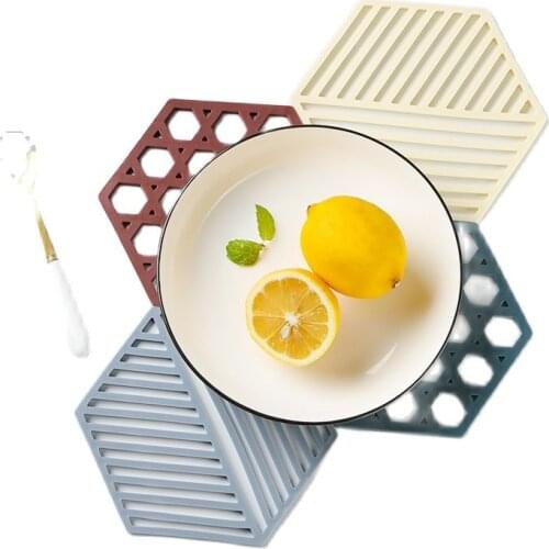 Striped pad Insulation Waterproof Lattice pad Placemats Coaster Dining Mat Non-Slip Napkin Disc Bowl Pads Cup Kitchen Decoration