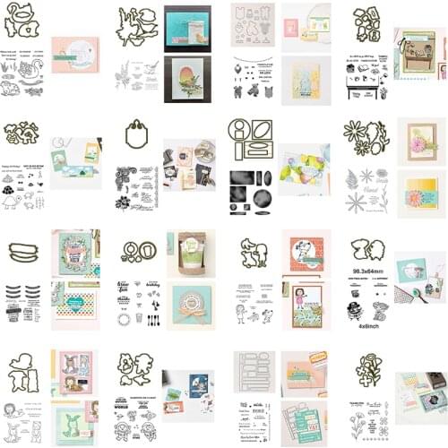Animal Flower Character Coffee Cup Letter Transparent Clear Stamps&cutting Dies for Diy Scrapbooking/photo Album Decor Card