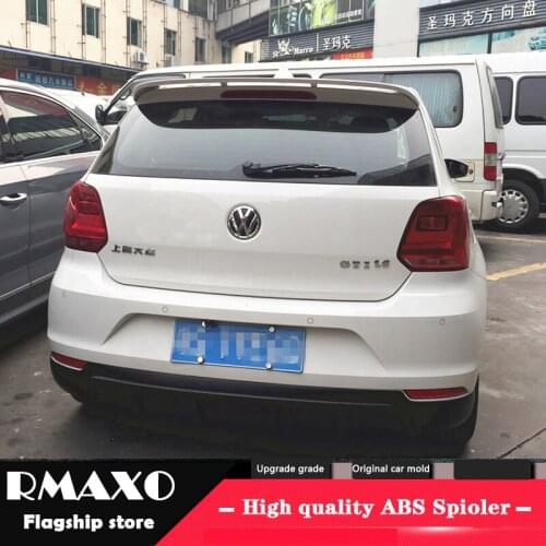 For Volkswagen POLO Spoiler 2011-2016 POLO Spoiler High Quality ABS Material Car Rear Wing Primer Color Rear Spoiler