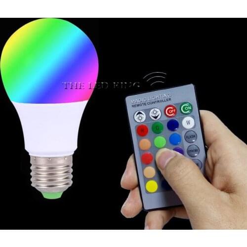 LED RGB Bulb Lamp E27 E14 3W Changeable LED Bulb 5W 10W 15W RGBW RGBWW 85-265V Magic Holiday RGB Lamp with IR remote 16 colors