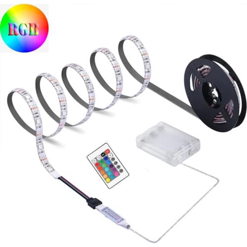AA Battery LED Strip Light IR Remote 5V 5050 Waterproof RGB Flexible TV Background Stripe Backlight Light Decor Led Wall Bedroom