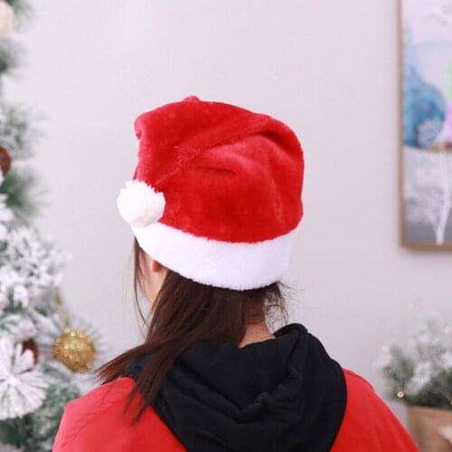 Navidad New Year Thick Plush Christmas Hat Kids Christmas Decorations For Home Santa Claus Gift Warm Winter