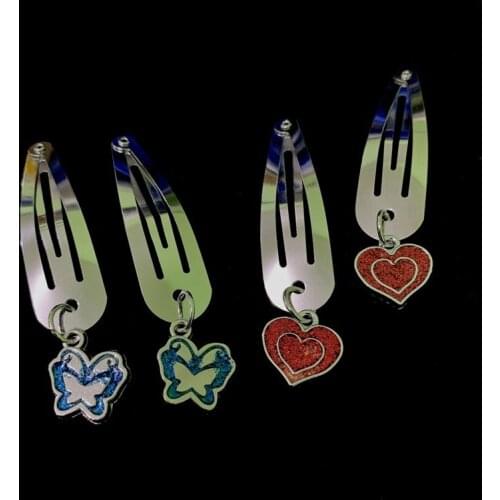 Vintage Punk Metal Hair Clip BB Clip Colorful Butterfly Star Love Heart Girl Headdress Accessories Hairpin New Women Hair Pins