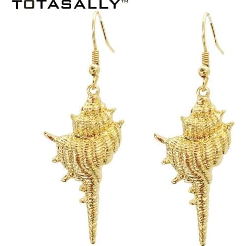 TOTASALLY Fashion Alloy Ocean Conch Earrings Sea Creatures Jewelry Trendy Drop dangle Earrings Women Wholesale pendientes mujer