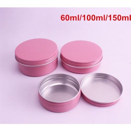 1Lots 50ml/100ml/150ml Pink Aluminum Lip Balm Tin Container Bottle Empty Jars Cosmetic Pot - Great For Store Spices
