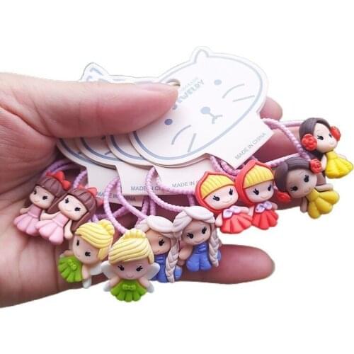 2PCS Clown Angel Cute Princess Headwear Kids Cartoon Elastic Hair Bands Children Hair Ties Ropes Girls Accessories Baby