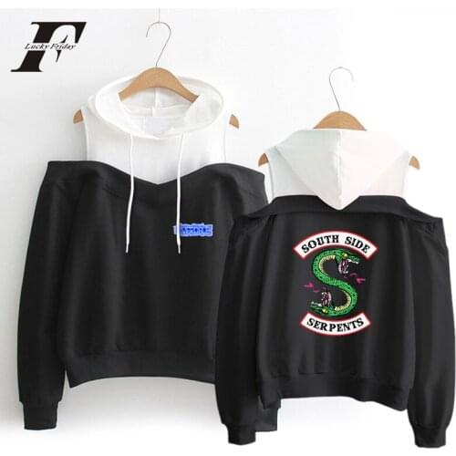 2018 Riverdale Hoodies Sweatshirt Women Streetwear cotton Long Sleeve harajuku Off-shoulder Sweatshirt clothes plus size