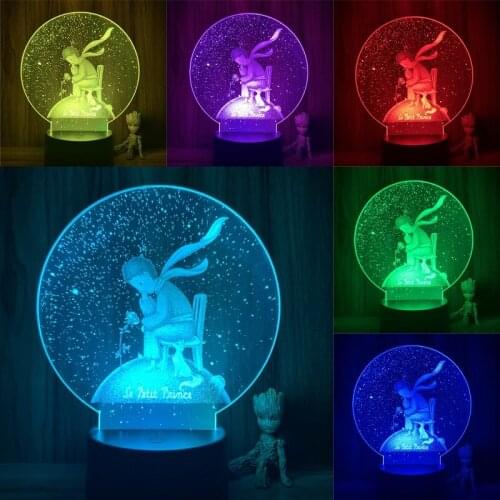 3D Lamp Animated Real Ver. Child Fairy Tale Le Petit Prince LED NightLight Figure 7 Colors Touch Table Bedroom Decor Night Light