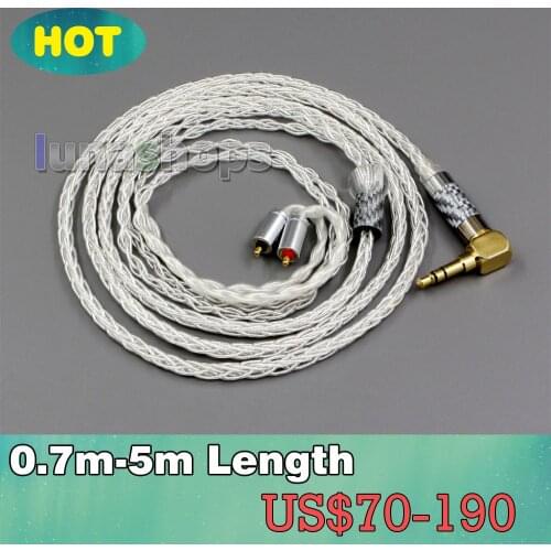 99.99% Pure Silver XLR 3.5mm 2.5mm 4.4mm Earphone Cable For UE Live UE6Pro Lighting SUPERBAX IPX LN006348
