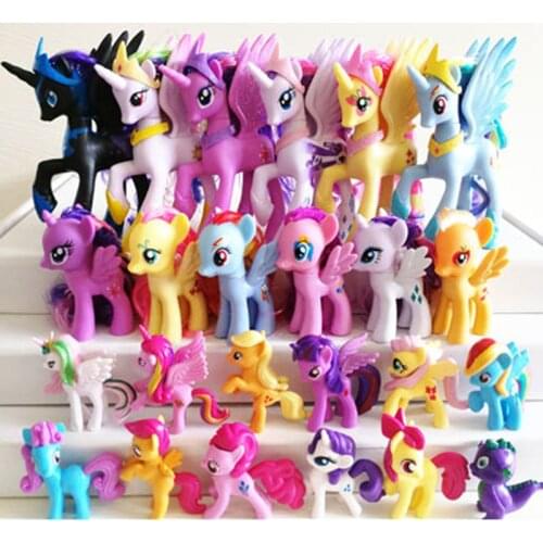 My Little Pony Pvc Twilight Sparkle Applejack Rarity Fluttershy Pinkie Pie Rainbow Dash Model Anime Figures Favorites Collect
