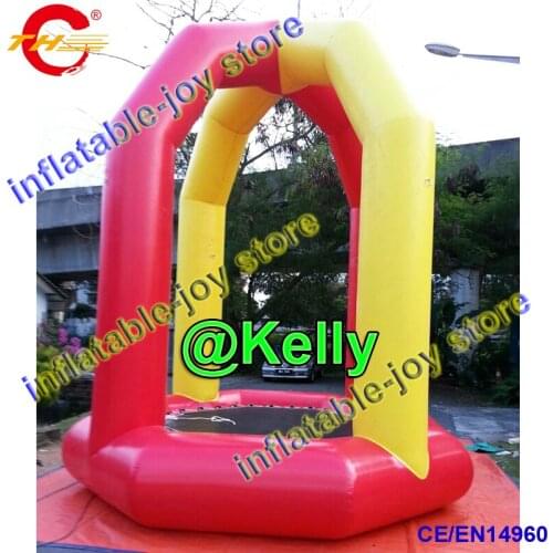 Free shipment kids inflatable bungee trampoline sport game, durable big inflatable bungee jump trampoline, kids jumping game toy