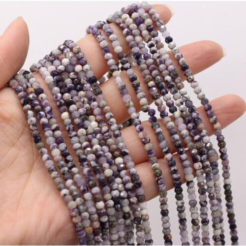 3x4mm Abacus Stone Beads Natural Amethysts Loose Stone Beaded for Making DIY Jewerly Necklace Bracelet Accessories Gift