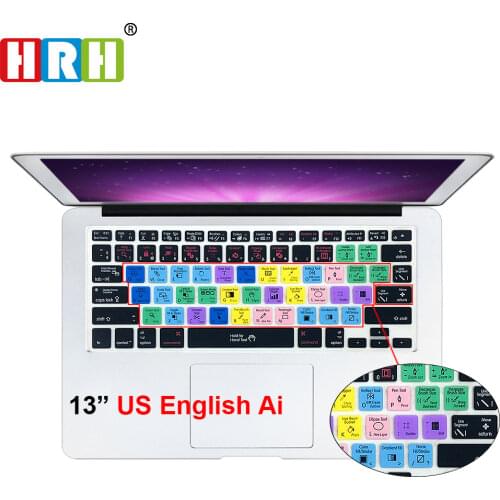HRH Adobe Illustrator AI Shortcuts Hot Keys US Keyboard Skin Cover for MacBook Air Pro Retina 13" 15" 17" Release Before 2016