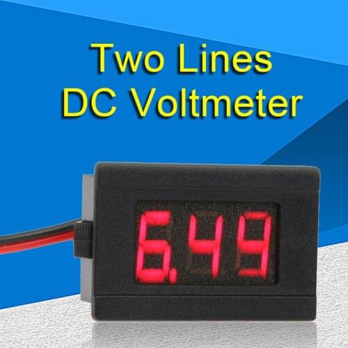 0.36inch LED Digital Voltmeter DC 4.5-30V Two Line Volt Meter Two Lines Voltage Panel Meter Display led Color