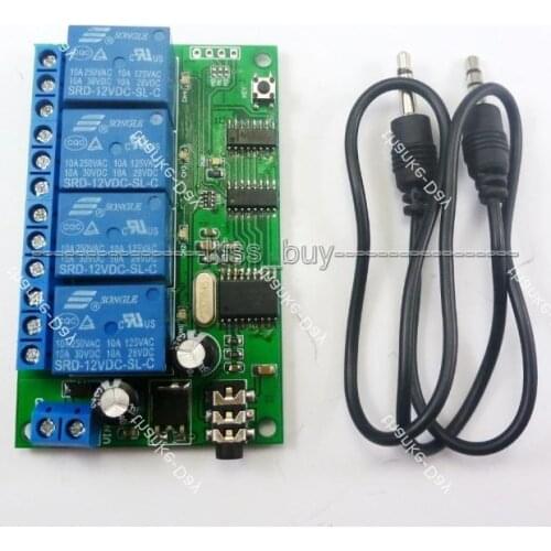 DC 12V 4ch MT8870 DTMF Tone Signal Decoder Phone Voice Remote Control Relay Switch Module for LED Motor PLC Smart Home