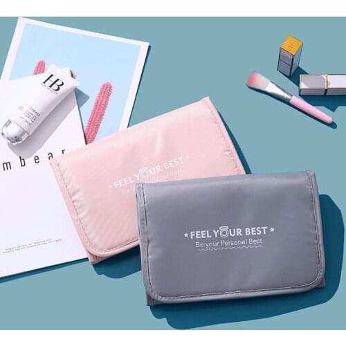 Womens folding cosmetic bag large capacity cosmetic brush storage bag multifunctional hanging cosmetic brush protective cover