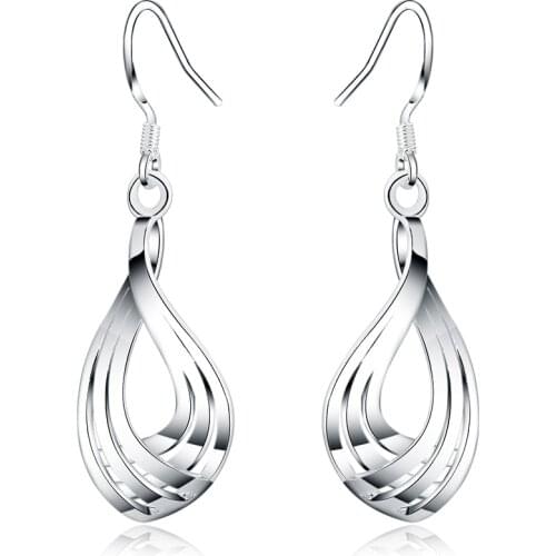 E230 new wholesale Price women lady girl silver color cute pretty earrings high quality fashion classic jewelry