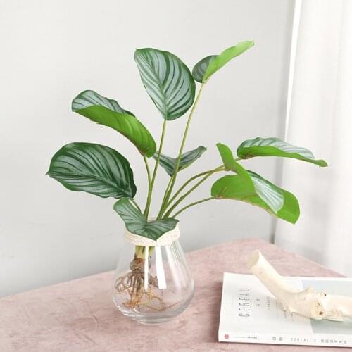 Artificial plants green palm turtle leaves grass plastic high quality outdoor balcony fake plant large foliage for home decor