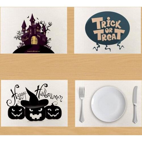 Halloween Pumpkin Table Mat Halloween Linen Table Napkin Coffee Tea Towel Coaster Placemat Table Decor onderzetters posavasos