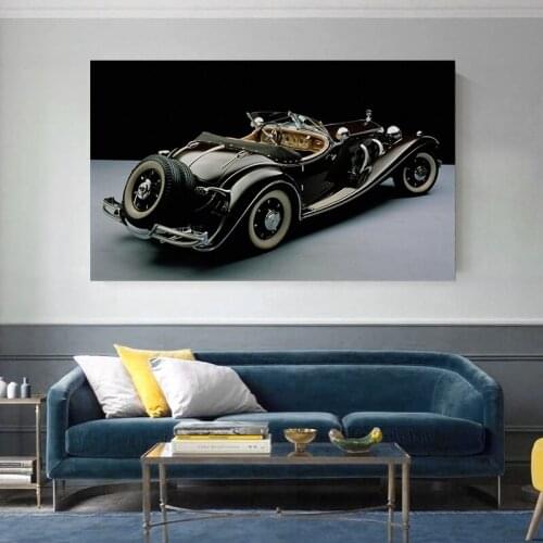 Beautiful Vintage Glant Car Canvas Painting Car Poster and Print Cuadros Wall Art for Living Room Home Decor (No Frame)