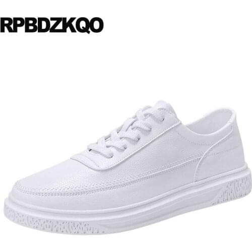 Real Leather Sneakers Trainers Casual Runway Skate Fashion 2021 Italian Men Shoes Brands White Red Italy Deluxe Luxury Comfort