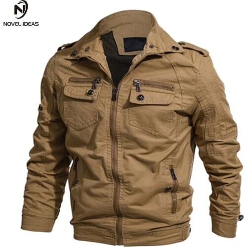 Novel ideas Military Jacket Men Spring Cotton Casual Jacket Coat Army Men Fashion Pilot Jackets Air Force Cargo Jaqueta