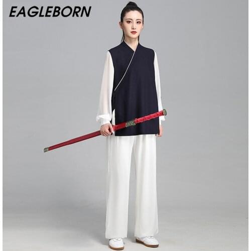 Summer Kung Fu Tai Chi Uniforms Chinese Dress Set for Women Tang Suit Hanfu Men Tai Chi Clothing Traditional Chinese Design Set