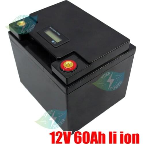 12V 60AH li-ion lithium battery with Voltage display for 12V digital product Led Strips camping light auto start
