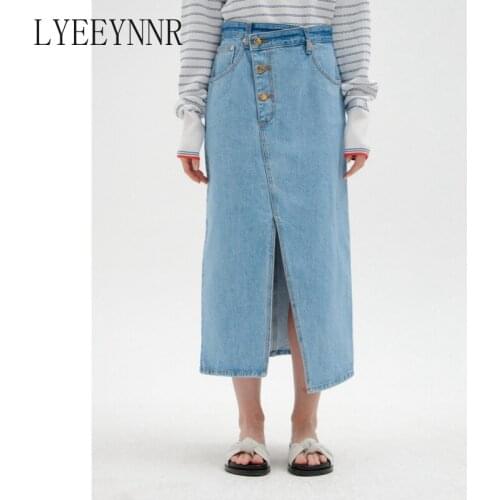 Женские юбки джинсовые LYEEYNNR China At AliExpress