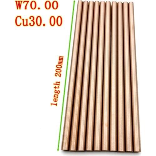 Copper Tungsten CuW Round Rod W70/30 Alloy 2mm to 100mm 70%W 30%Cu