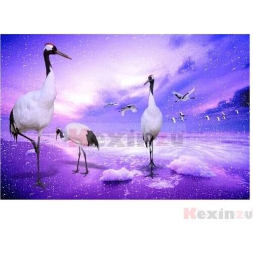 Kexinzu Full 5D DIY Square/Round Drill Diamond Painting "Animal crane" 3d Diamond Embroidery Cross Stitch Decor Gift K502