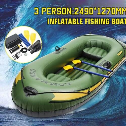 New Inflatable Boat Thickened 2/3 People Portable Drifting Boat Kayak For Outdoor Rafting Fishing Travel Parent-child Activities