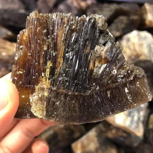 Natural Yellow Amber Calcite Raw Stone Crystal Mineral Specimens Home Decor