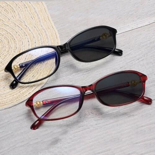 Anti Blue Photochromic Glasses For Women Comfortable Durable Rectangular Eyewear Frame Ladies Blue Light Protection Eyeglasses