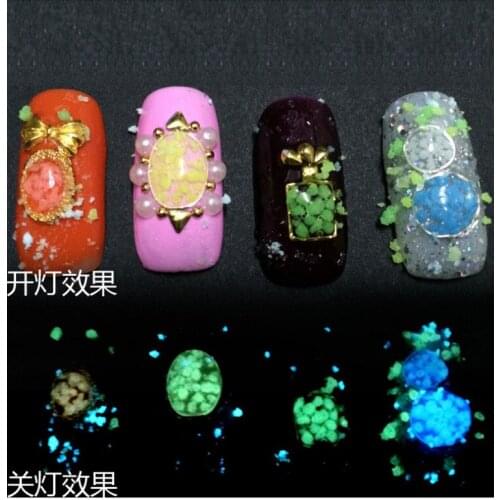 One Bottle Luminous Glowing Sand for nails art Noctilucent Glow In The Dark Sand Particles DIY Art Decoration Birthday Party