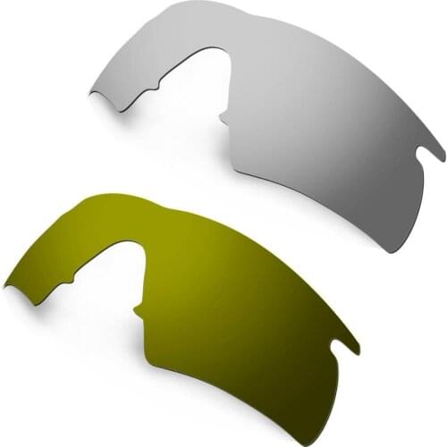 HKUCO Silver/Bronze 2 Pairs Polarized Replacement Lenses For M Frame Hybrid Sunglasses Increase Clarity