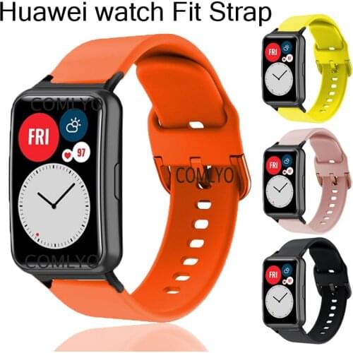 Durable Soft Silicone Watch Band Strap For Huawei Watch Fit Smartwatch bracelet Wristband belt Accessories