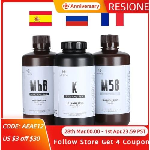 Resione 1kg Tough 3d Resin UV 405nm For LCD SLA DLP Elegoo Mars Phrozen Anycubic Photon Resin 3d Printer