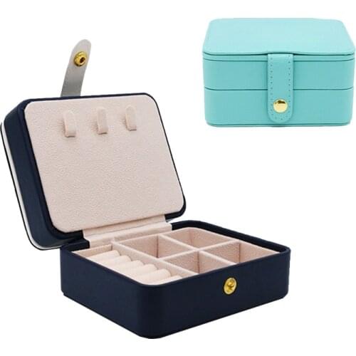 Senior Christmas Gift Earring Ring Necklace Organizer With Mirror Fancy Jewelry Case