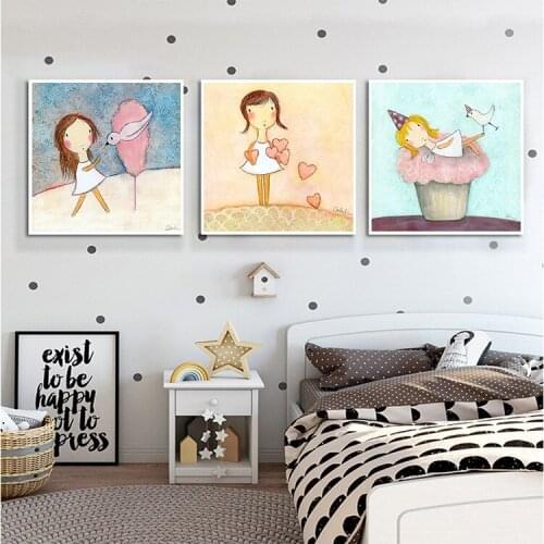Countryside Cartoon Hand Painted Art Home Decor Canvas Painting for Childrens Room Wall Art Decor Poster Anime Pictures