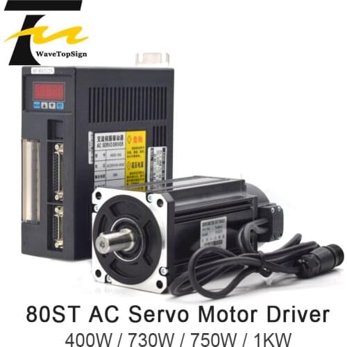 AC Servo Motor Driver 80ST Series 400W 730W 750W 1KW 1.27N.M 2.39N.M AC Motor Matched Servo Driver AASD 10A Complete Motor kit