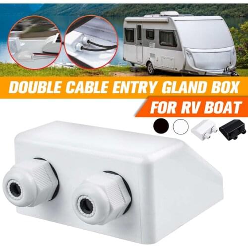 2-Hole Solar Panel Wire Cable Entry Gland Box Waterproof For RV Caravan Motorhome Boat