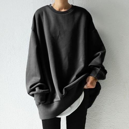 Spring Large Size Harajuku Hoodie Sweatershirt Women 2021 Autumn New Simple Loose Solid Color Wild Female Casual Tops Ropa Mujer