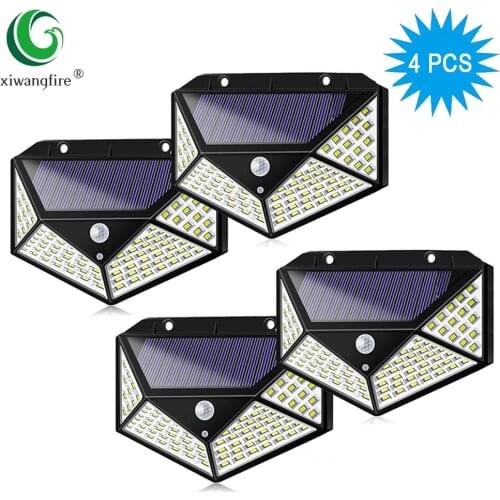100LED Outdoor Solar Garden Light With Motion Sensor PIR Outdoor Waterproof Wall Light Garden Decoration Power Supply