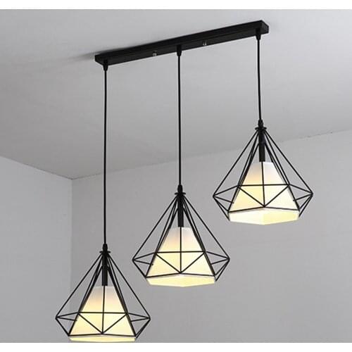 Vintage Modern 3 Head Pendant Light Loft Industrial Hanging Lamp Shade Adjustable Hanging Lighting for Living Room Kitchen Decor