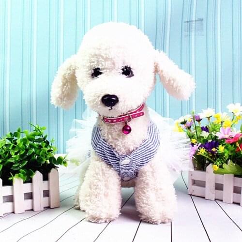 Pet Clothes Cat Dog Striped Cake Dresses 2020 Cute Sweet Teddy Dress Spring And autumn Bow-knot Skirts For Dog Pet Supplies