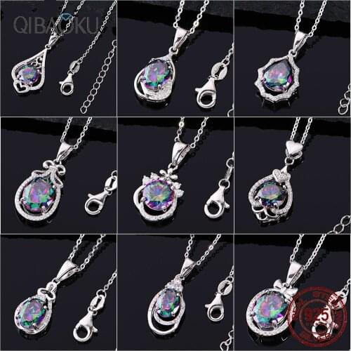 925 Sterling Silver Color Zircon Necklace for Women Dazzling Luxury Necklace Wedding Jewellery Fine Gift Chain Necklace