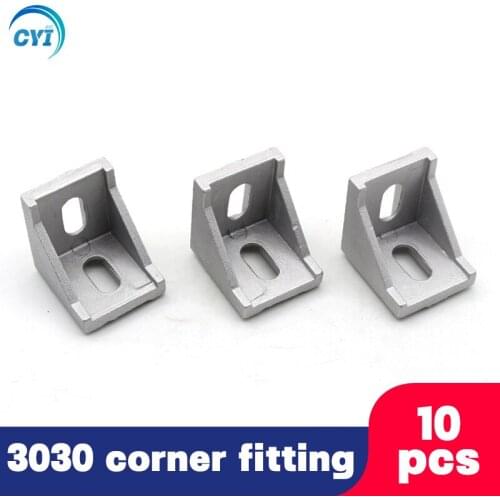 10pcs 3030 Brackets Corner Fitting Angle 30X30 L Connector bracket fastener 3030 Aluminum Profile Accessories Fasten Connector