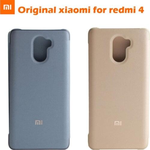 100% Original Xiaomi Redmi 4 PRO case Smart wake-up Flip Case Leather Cover For Xiaomi mi Redmi 4 prime mobile phone 5.0"